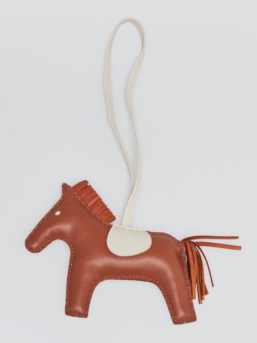 Hermes Gold/Craie Milo Lambskin GriGri Rodeo Horse MM Bag Charm