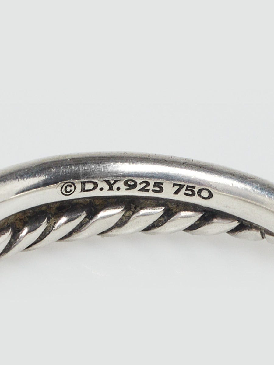David Yurman 18k Gold and Sterling Silver Cable Crossover X Ring