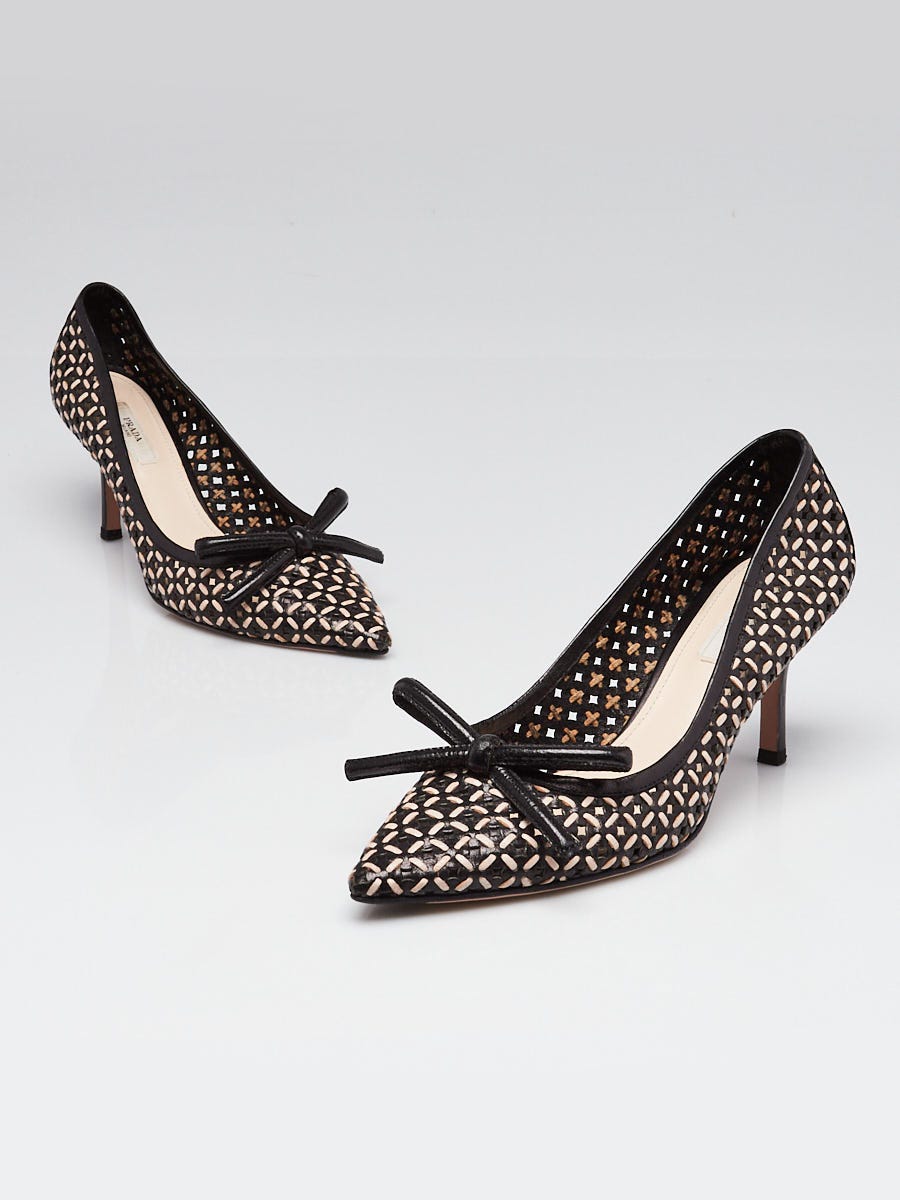 Prada Black Patent Leather Square Toe Pumps Size 6/36.5 | Yoogi's