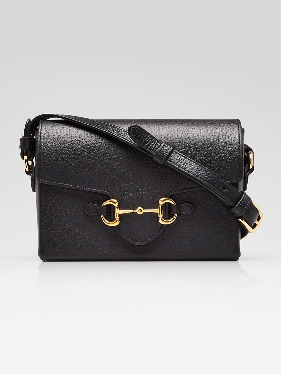 Gucci Black Leather Horsebit 1955 Mini Crossbody Bag | Yoogi's Closet