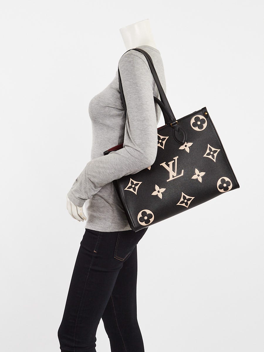 Louis Vuitton Bi-Color Black/Cream Monogram Empreinte Leather Onthego MM Bag