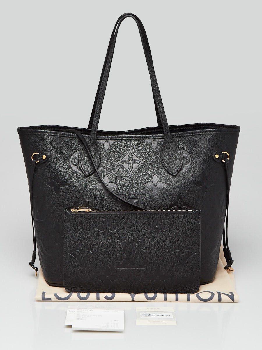 Louis Vuitton Black Monogram Giant Empreinte Leather Neverfull MM
