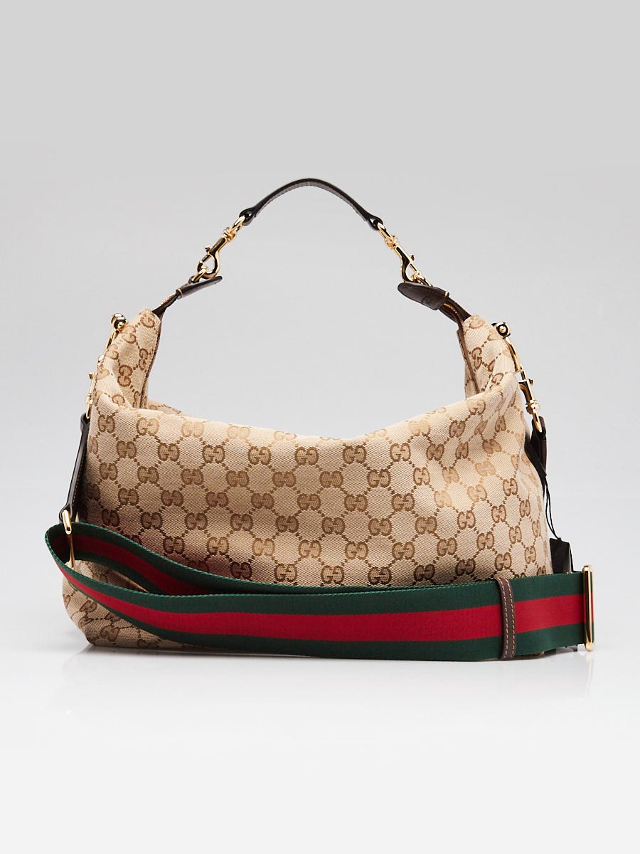 Gucci Beige/Ebony GG Canvas Medium Brera Crossbody Bag | Yoogi's