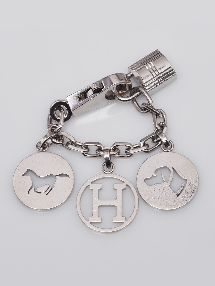Hermes Palladium Plated Breloque Key Holder and Bag Charm