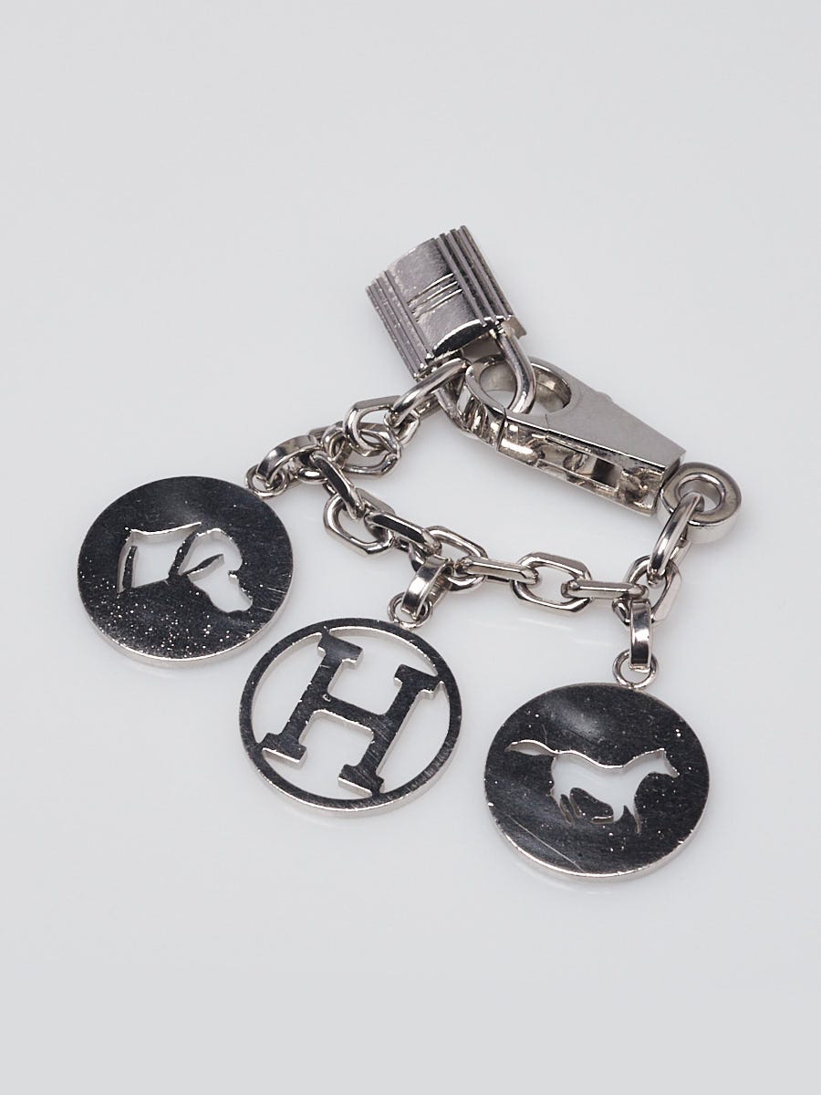 Hermes Palladium Plated Breloque Key Holder and Bag Charm