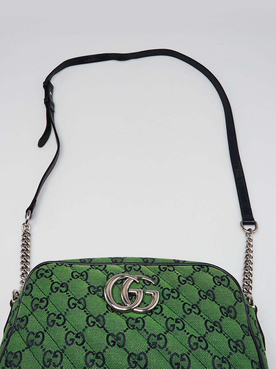 Gucci Green GG Diagonal Quilted Canvas Marmont Small Camera Bag
