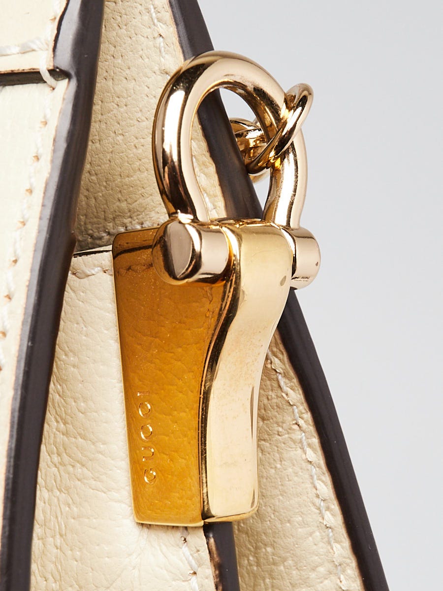 Gucci White Leather Vintage Web Ophidia Small Shoulder Bag
