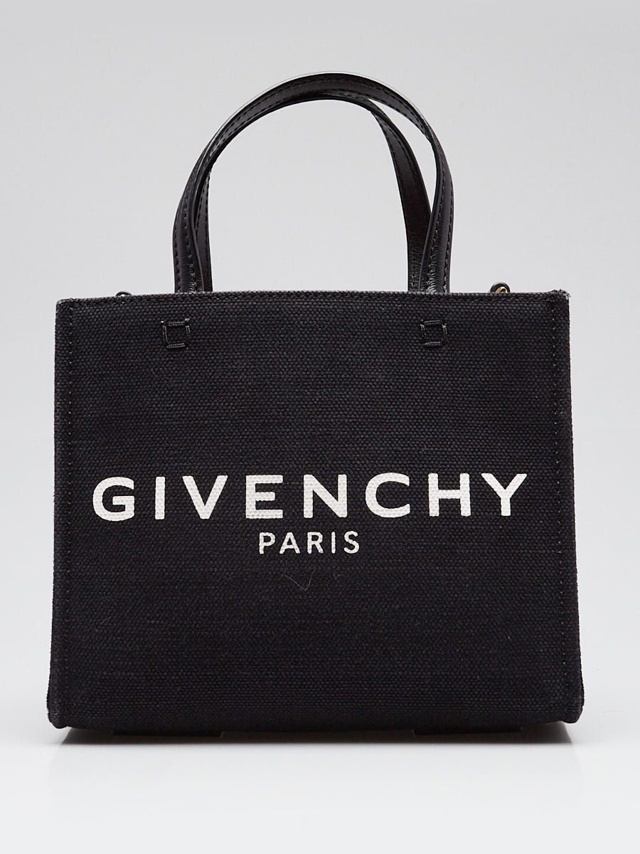 Givenchy Black Canvas Mini G Shopping Tote Bag w/o Strap