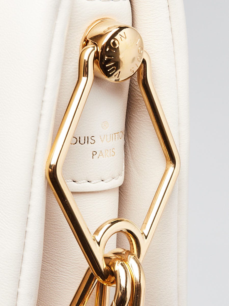 Louis Vuitton White Monogram Embossed Lambskin Leather Coussin PM