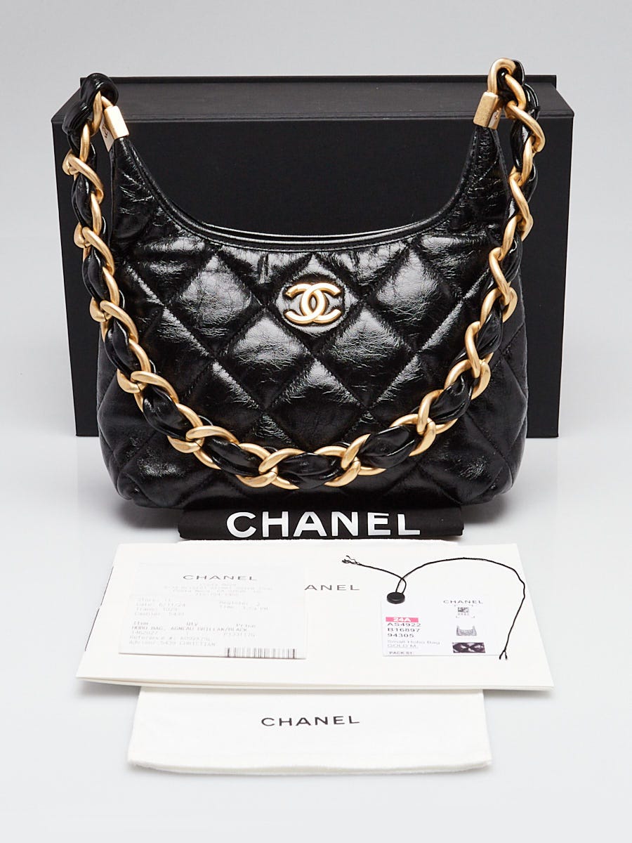 Chanel Black Quilted Leather CC Small Hobo Bag | Yoogi's Closet