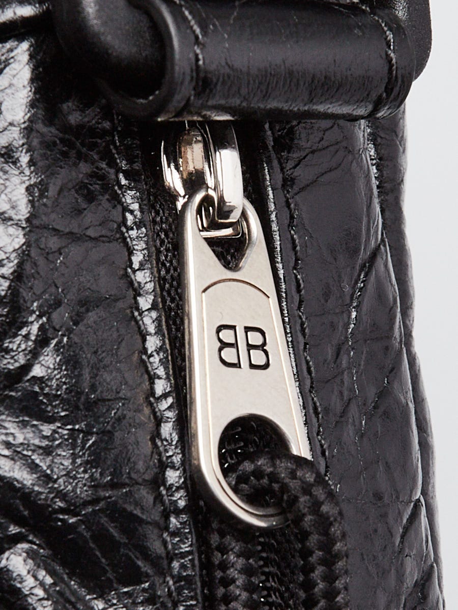 Balenciaga Black Textured Leather Explorer Camera Crossbody Bag