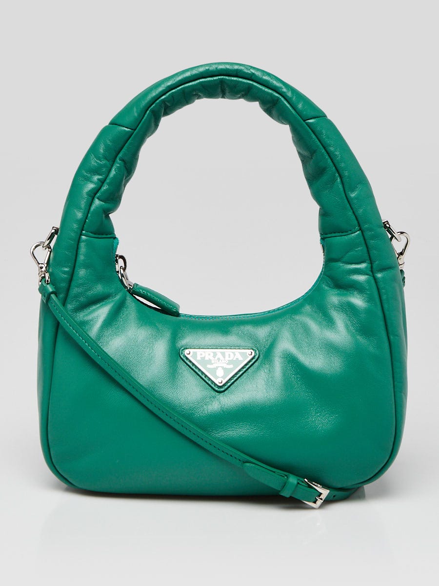 Prada Mango Soft Nappa Leather Mini Hobo Bag - 1BA384 | Yoogi's Closet
