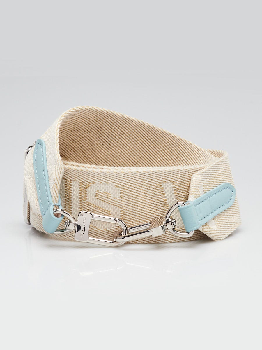Louis Vuitton Beige/Light Blue Jacquard Canvas Coussin Shoulder Strap