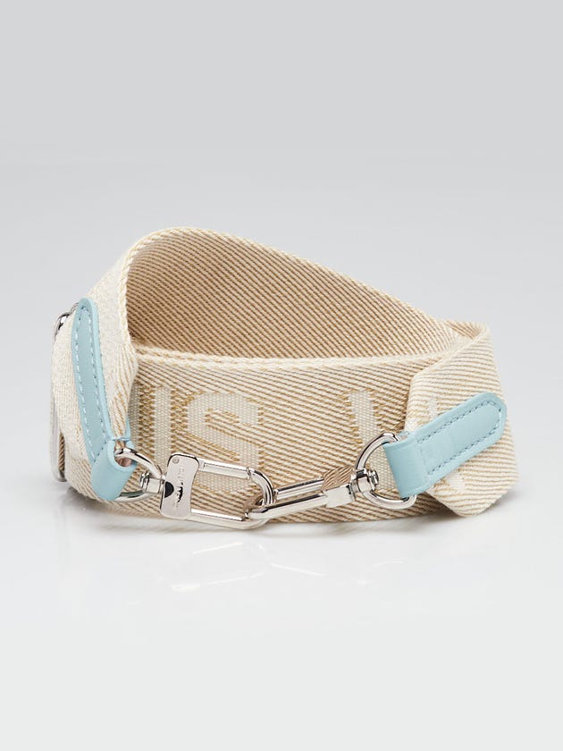 Louis Vuitton Beige/Light Blue Jacquard Canvas Coussin Shoulder Strap