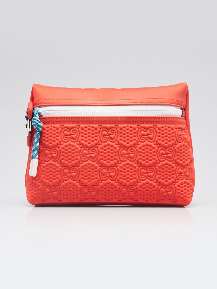 まるこ　GUCCI ネックボウ Gucci Orange GG Embossed Scuba Neoprene Pouch | Yoogi's Closet