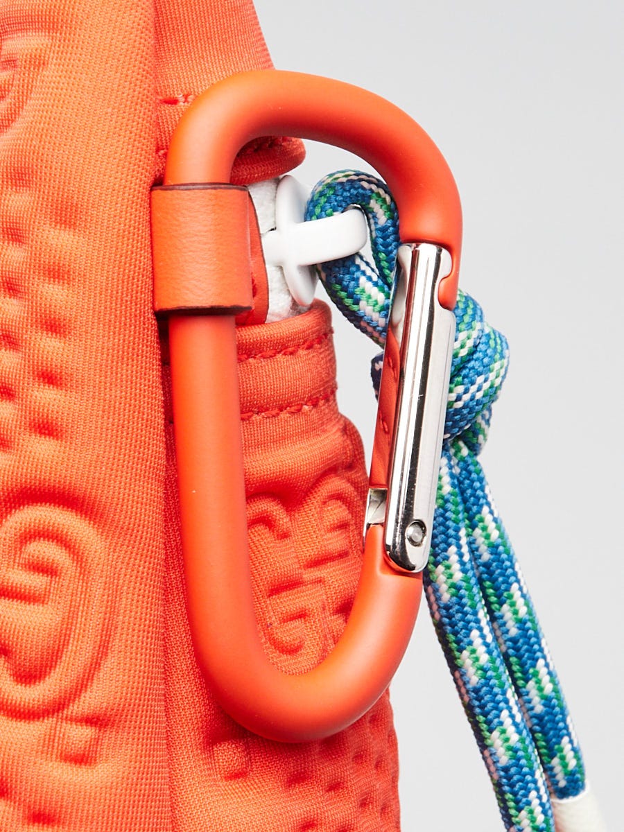 Gucci Orange GG Embossed Scuba Neoprene Pouch | Yoogi's Closet