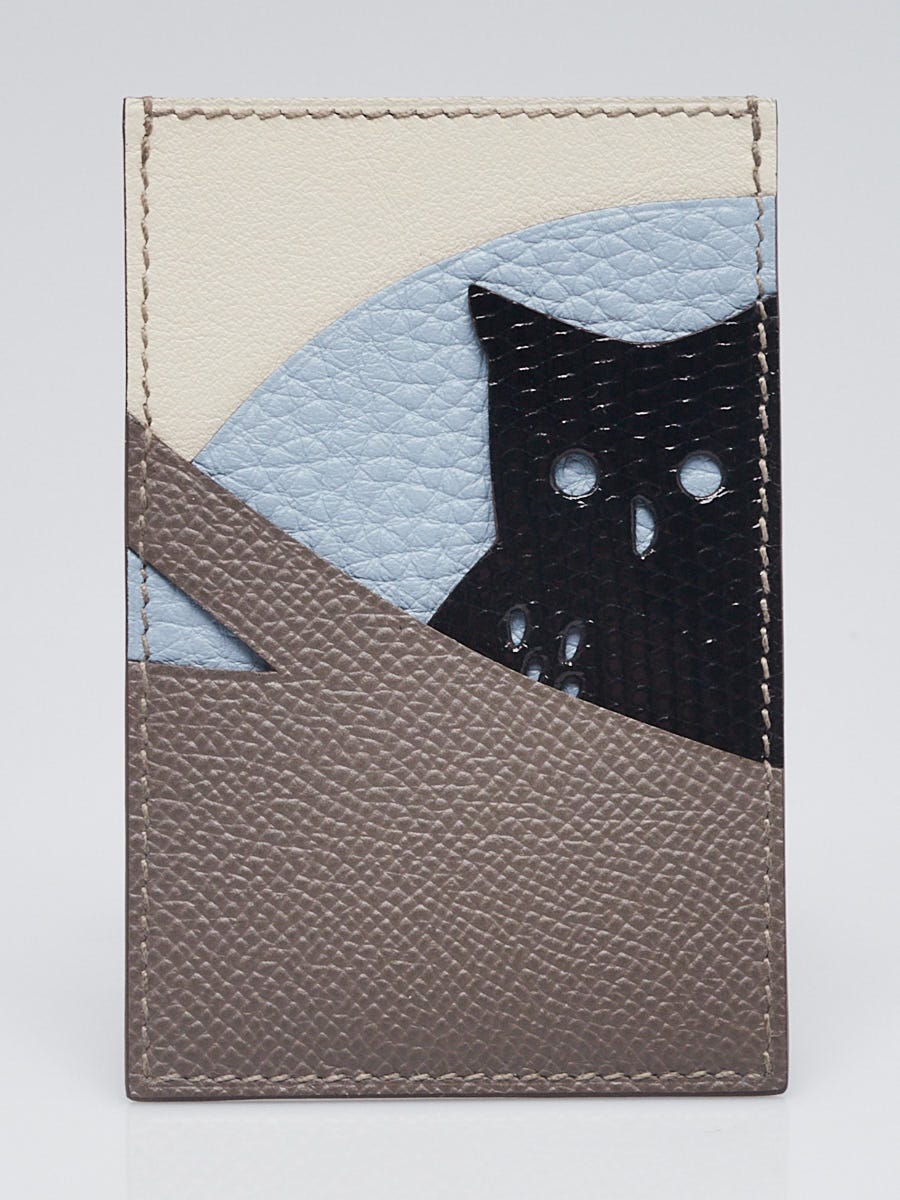 Hermes Multicolor Leather/Lizard Histoire Naturelle Card Holder