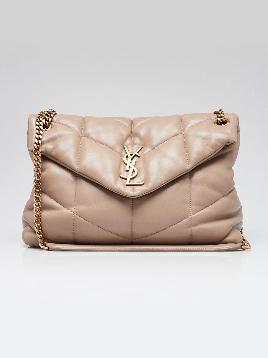 Yves Saint Laurent Grey Croc Embossed Leather Monogram Medium