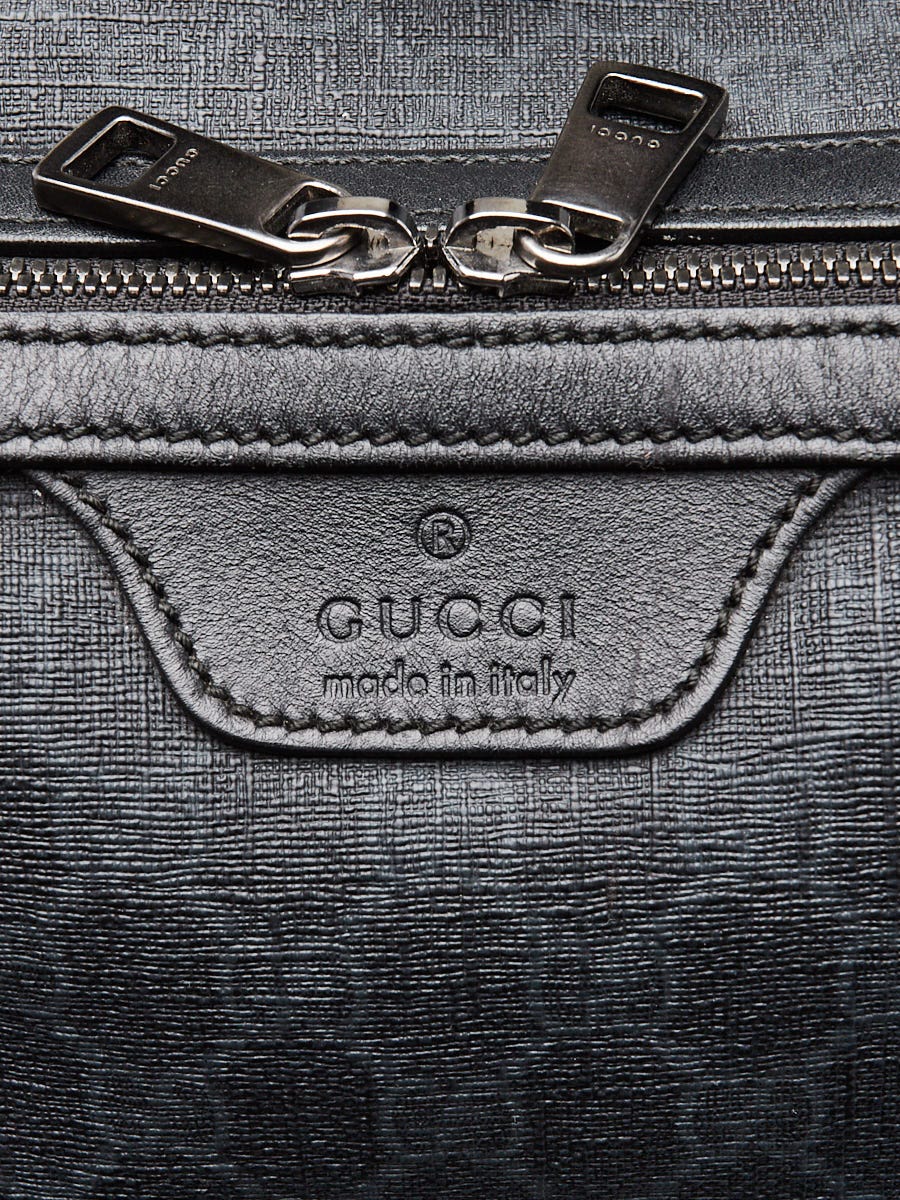 Gucci Black/Grey GG Supreme Coated Canvas Backpack Bag | Yoogi's