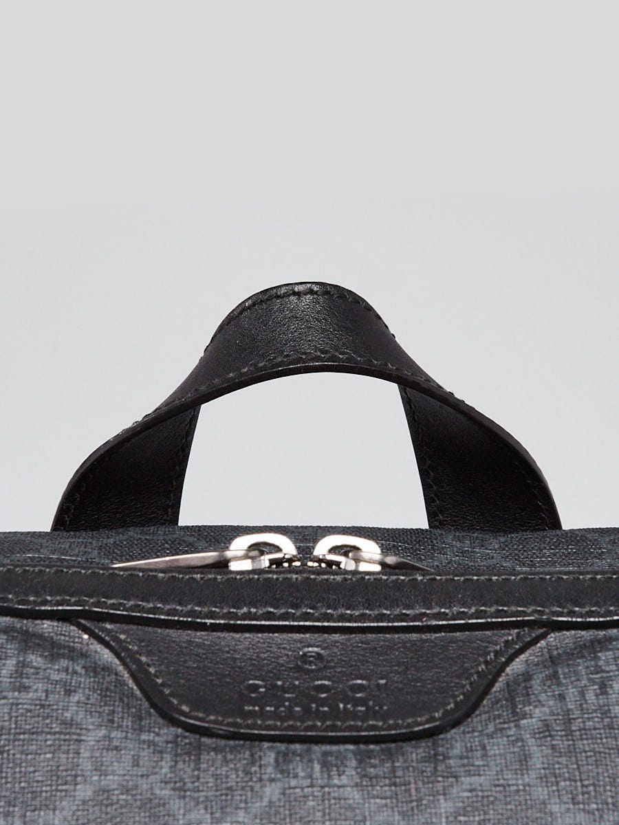 バッグ clowGUCCI Gucci Black/Grey GG Supreme Coated Canvas Backpack Bag | Yoogi's