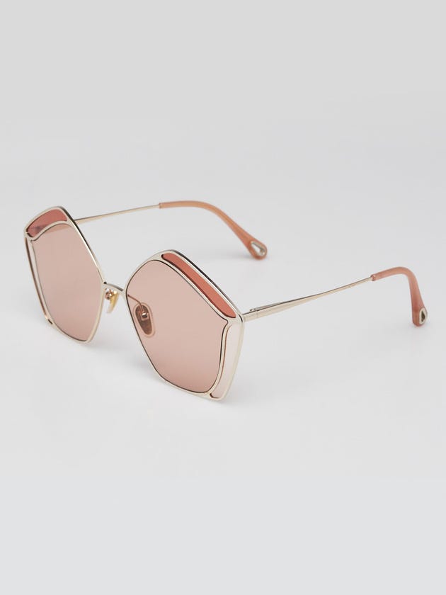 Chloe Goldtone Metal Gemma Pentagon Oversized Sunglasses - CH0026S