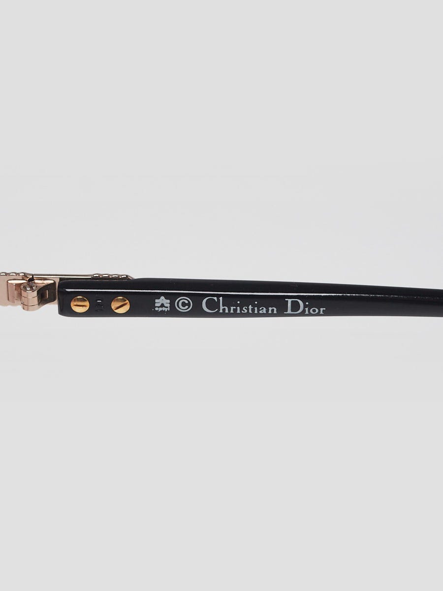 Christian Dior Goldtone Metal Black Acetate Oversized Sunglasses