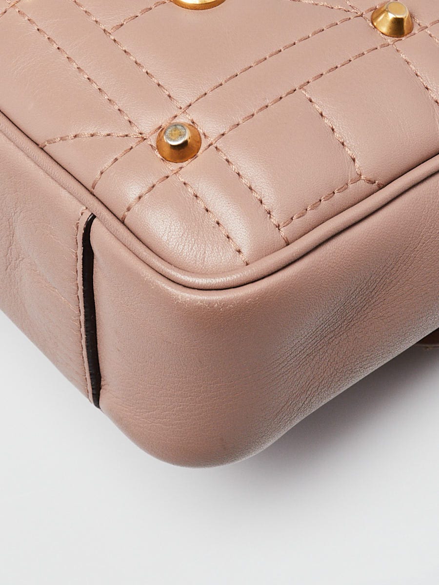 Gucci Beige Quilted Leather 2.0 Imitation Pearl Marmont Mini