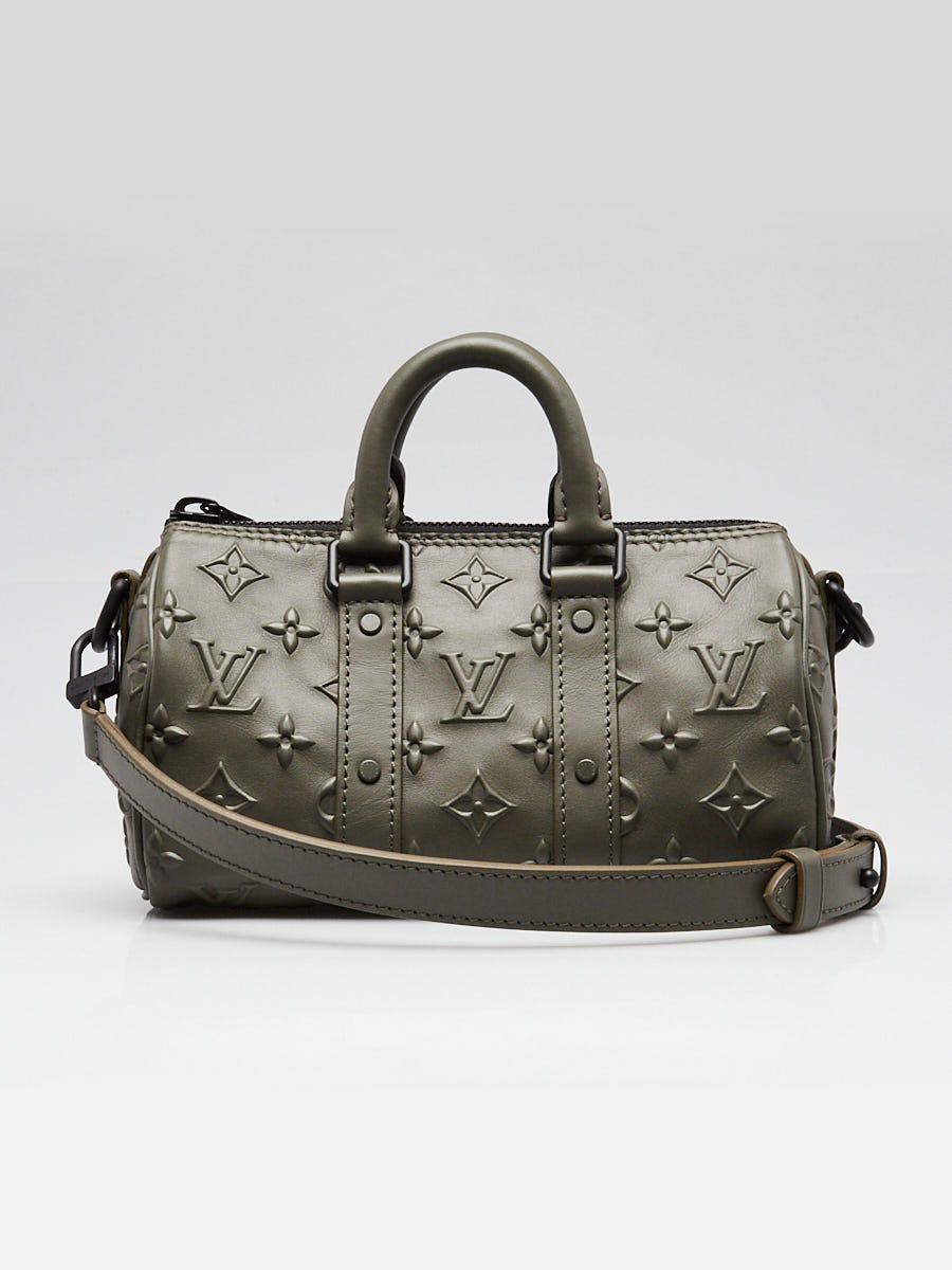 LOUIS VUITTON ポルトクレ・LVギヨーシュ Louis Vuitton Khaki Monogram Seal Leather Keepall XS Bag | Yoogi's