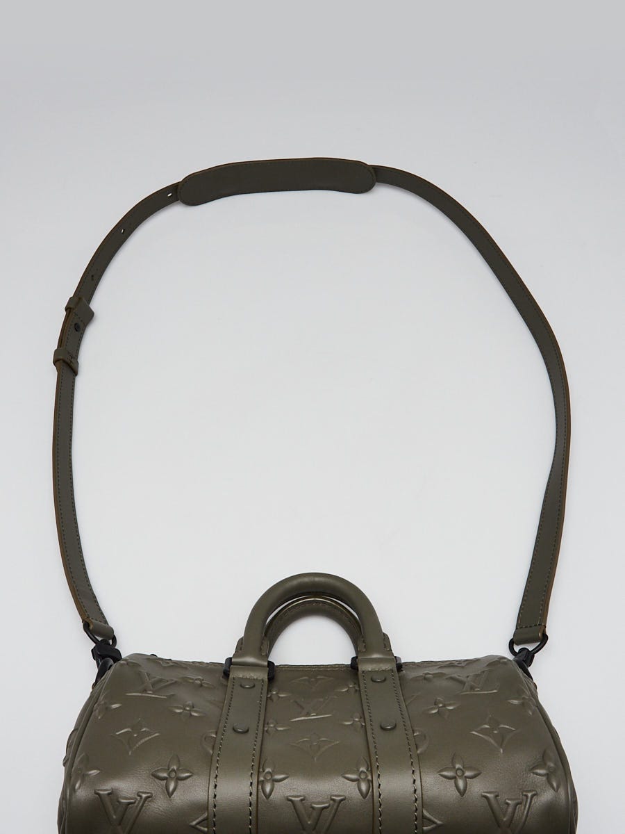 Louis Vuitton Khaki Monogram Seal Leather Keepall XS Bag | Yoogi's