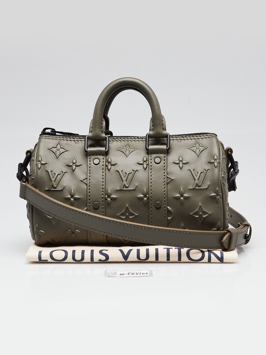 Louis Vuitton Khaki Monogram Seal Leather Keepall XS Bag | Yoogi's