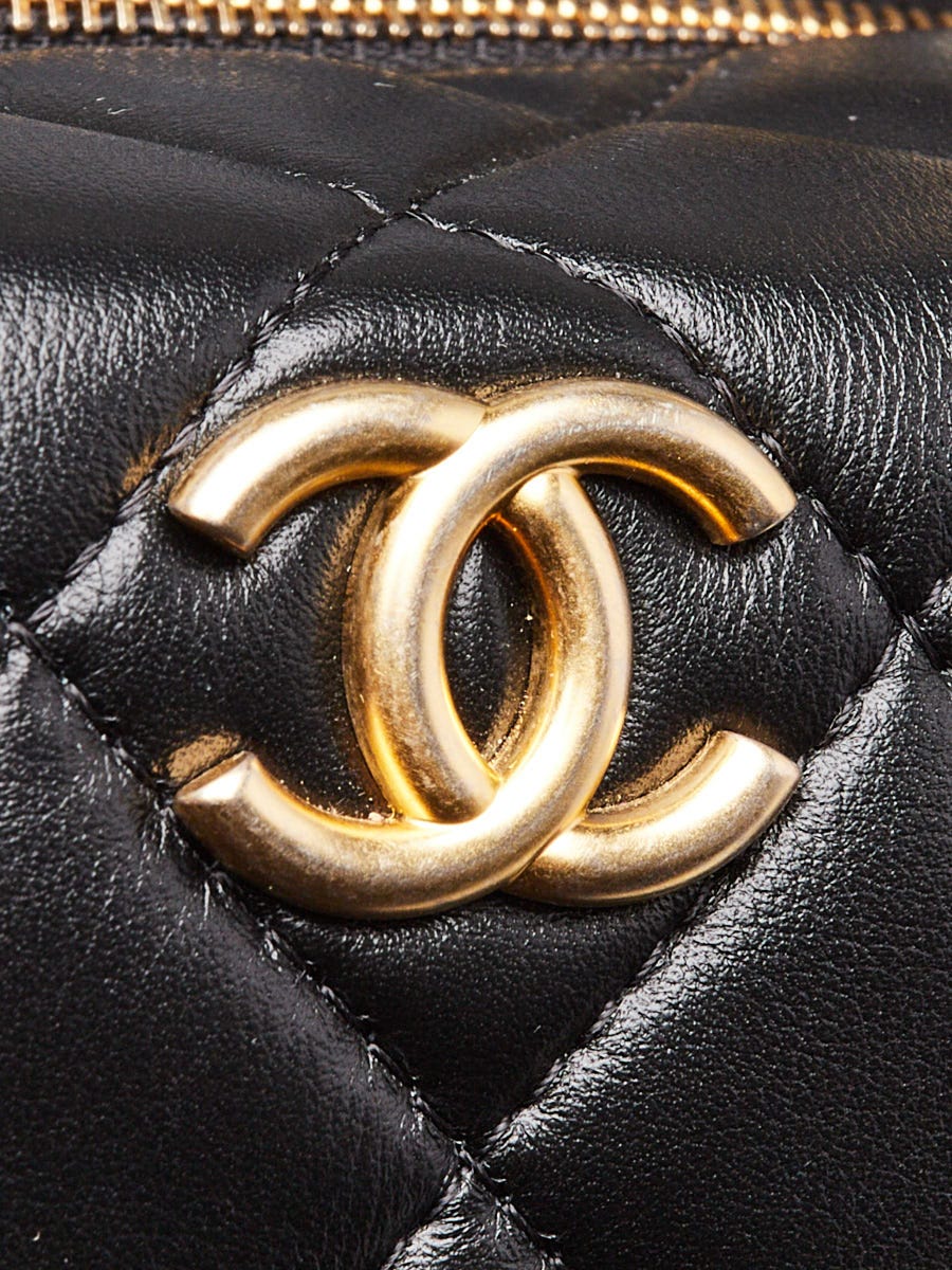Chanel Black Quilted Lambskin Leather Mini Bowling Bag | Yoogi's