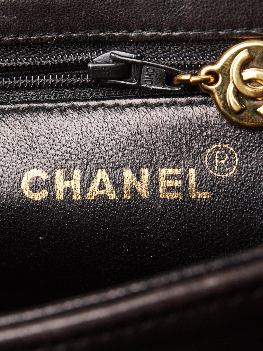 Chanel Black Lambskin Leather Camellia Evening Bag | Yoogi's Closet