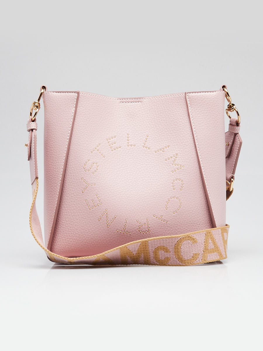 STELLA McCARTNEY ピンク パーティーバッグ Stella McCartney Pink Faux Leather Studded Logo Square Crossbody