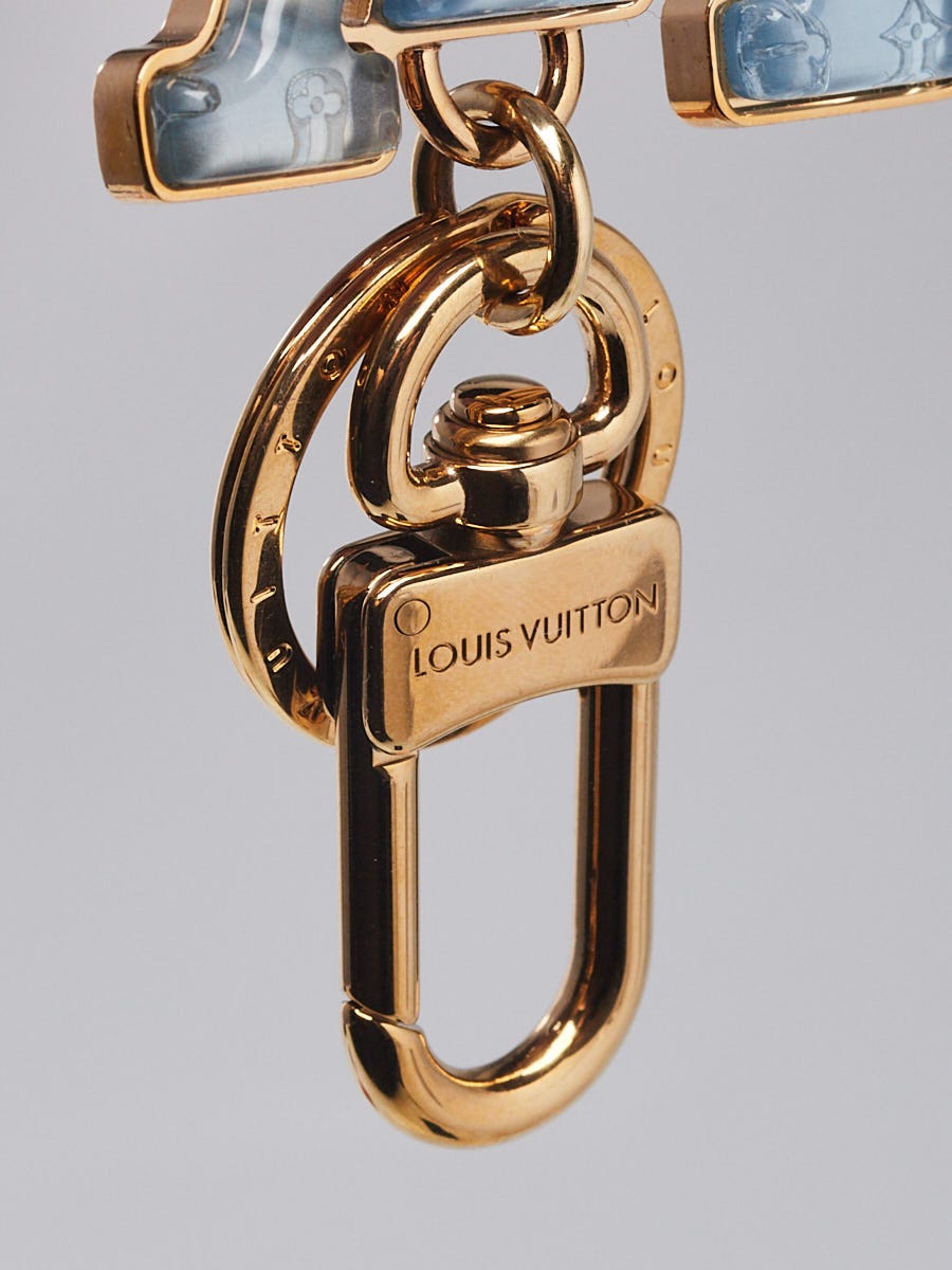 Louis Vuitton Light Blue Monogram Resin Goldtone Metal LV Gloss