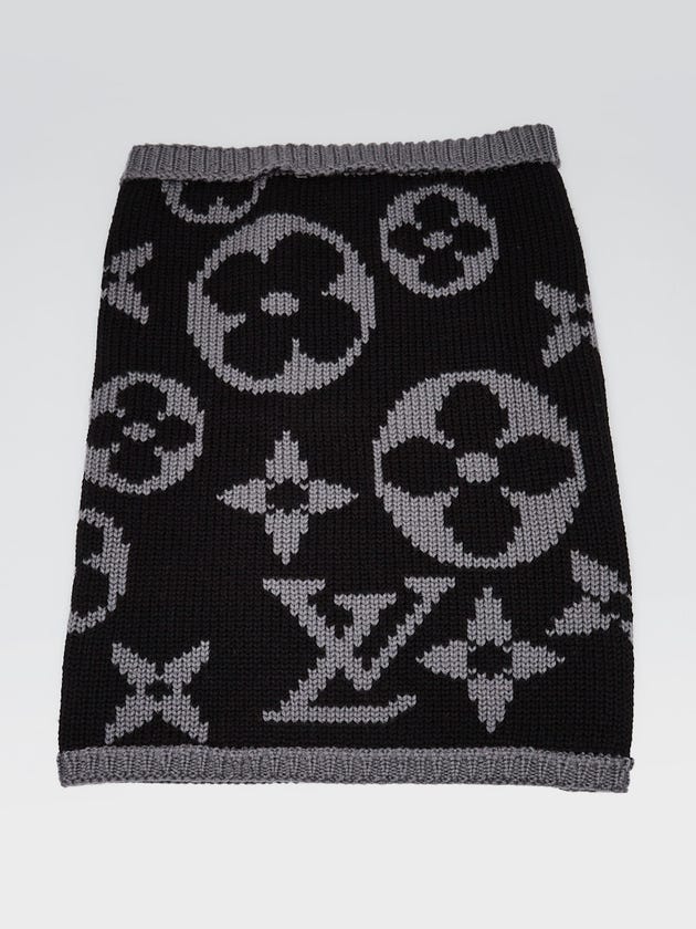 Louis Vuitton Black/Grey Monogram Wool Gran Froid Snood Infinity Scarf