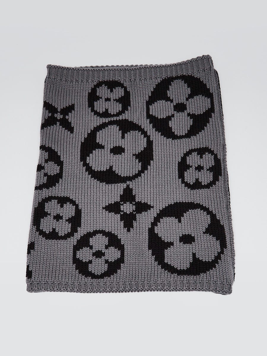 Louis Vuitton Black/Grey Monogram Wool Gran Froid Snood Infinity