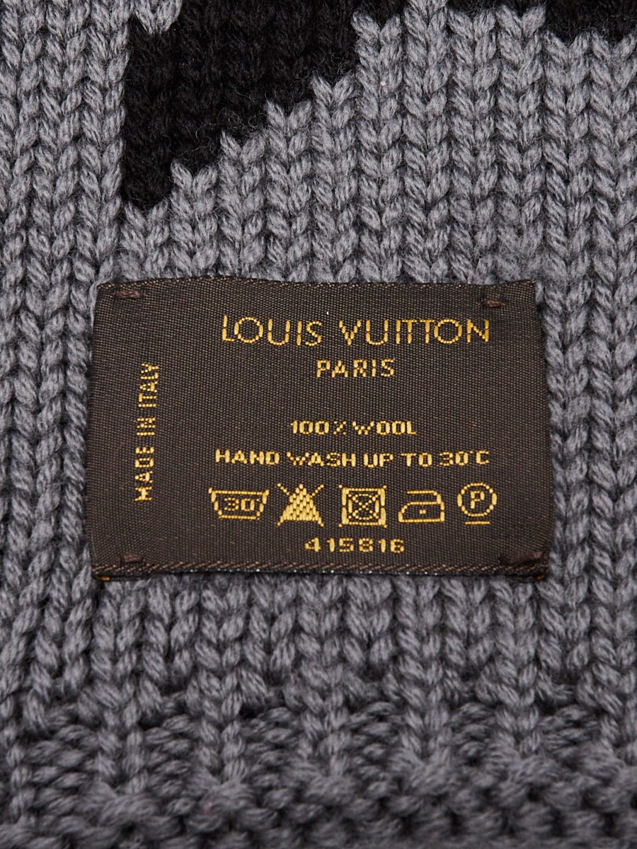 Louis Vuitton Black/Grey Monogram Wool Gran Froid Snood Infinity
