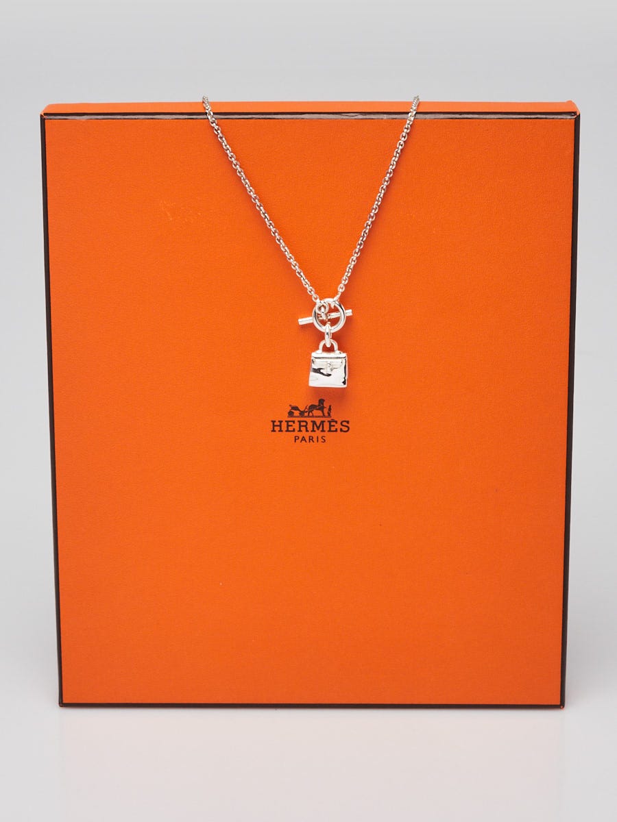 Hermes Sterling Silver Amulettes H Chaine d'Ancre Necklace