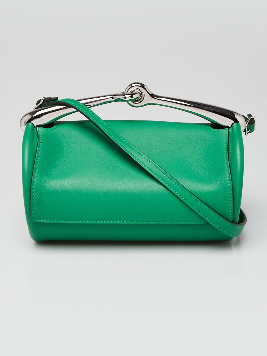 Hermes Vert Vertigo Veau Volupto Leather Palladium Plated Maximors