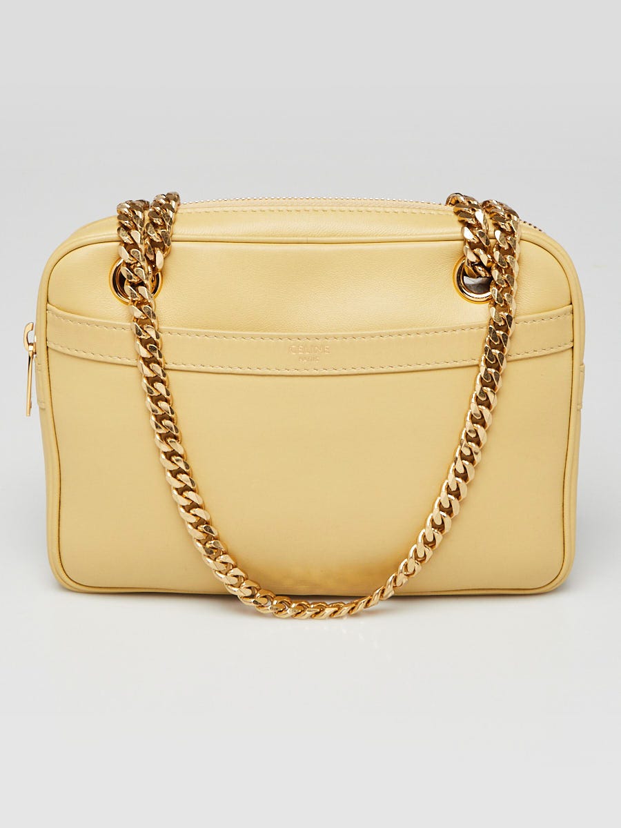 Celine Papyrus Lambskin Leather Small Chain Shoulder Bag