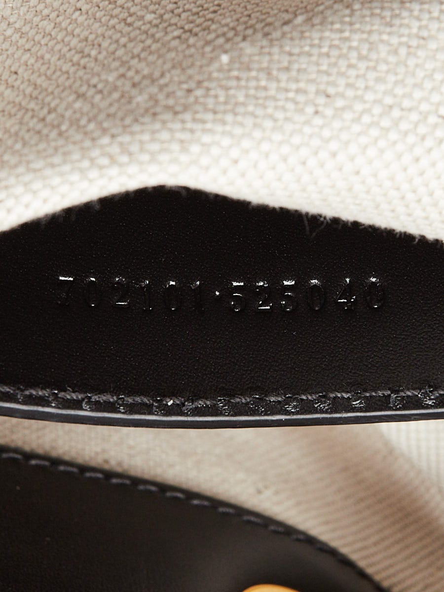 Gucci Black Smooth Leather Bamboo Handle Small Backpack Bag