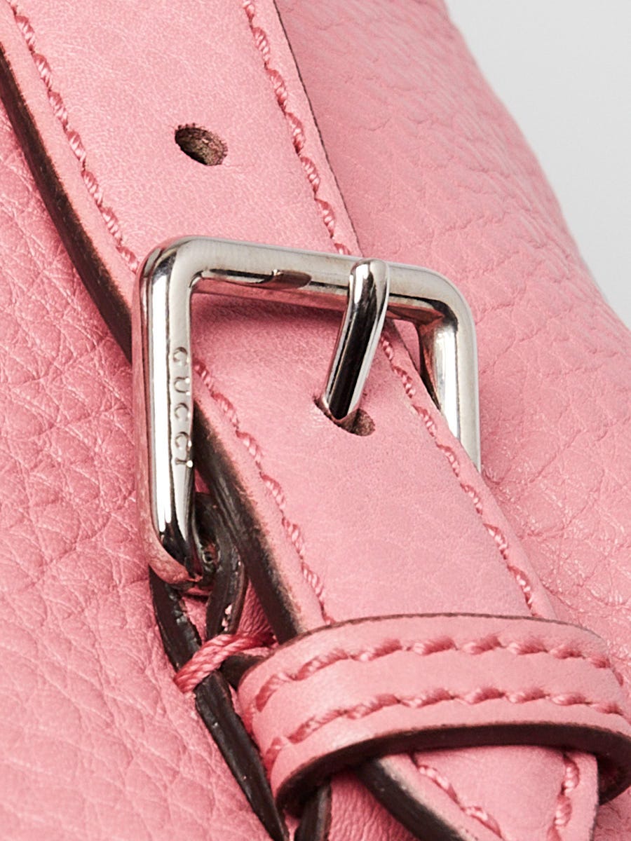 Gucci Pink Pebbled Leather Bamboo Backpack Bag | Yoogi display picture 3