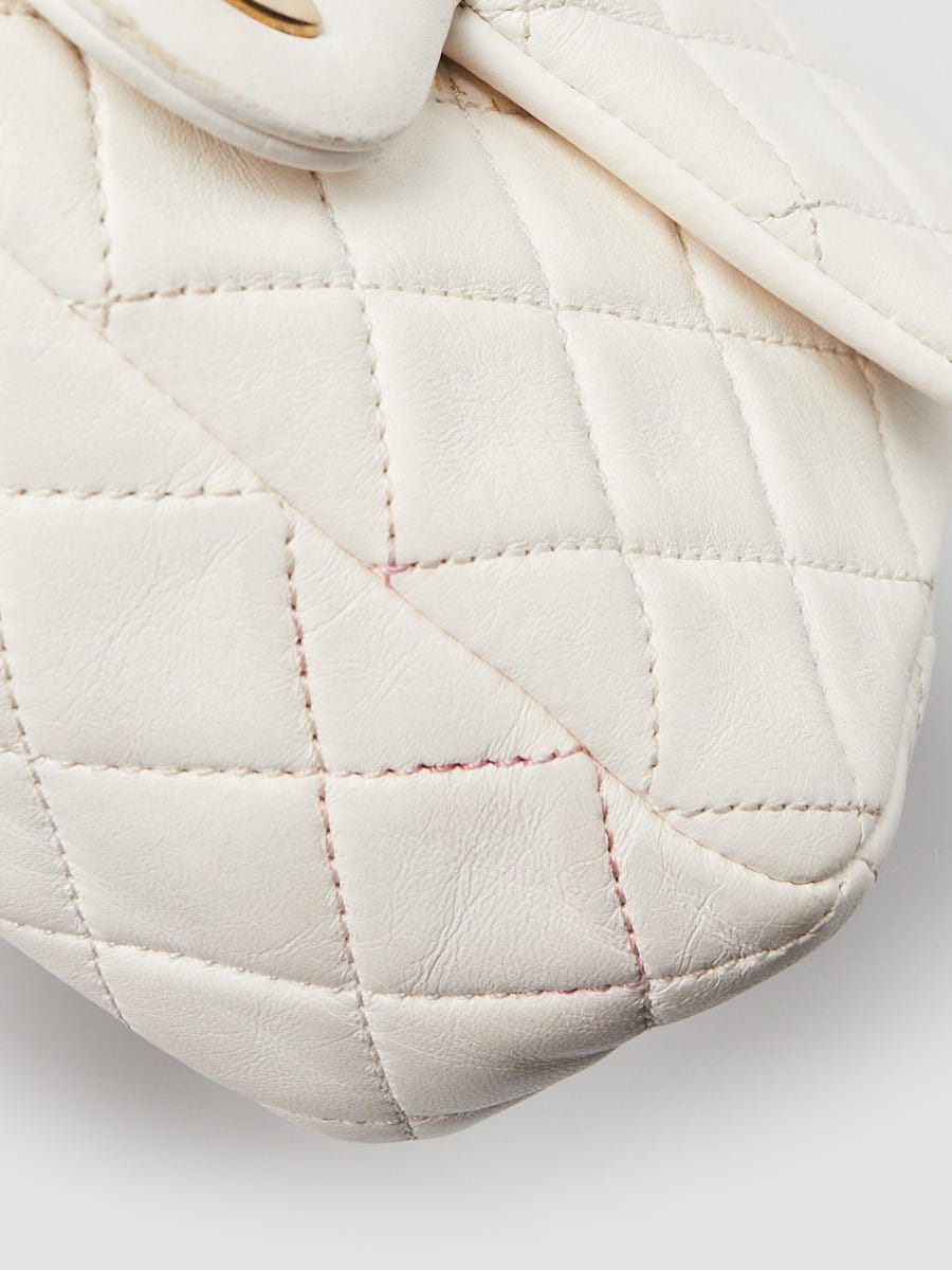 【めいちゃんママさん専用】CHANEL ホワイト　ゴールド Chanel White Quilted Lambskin Leather Pearl Crush Rectangular Mini