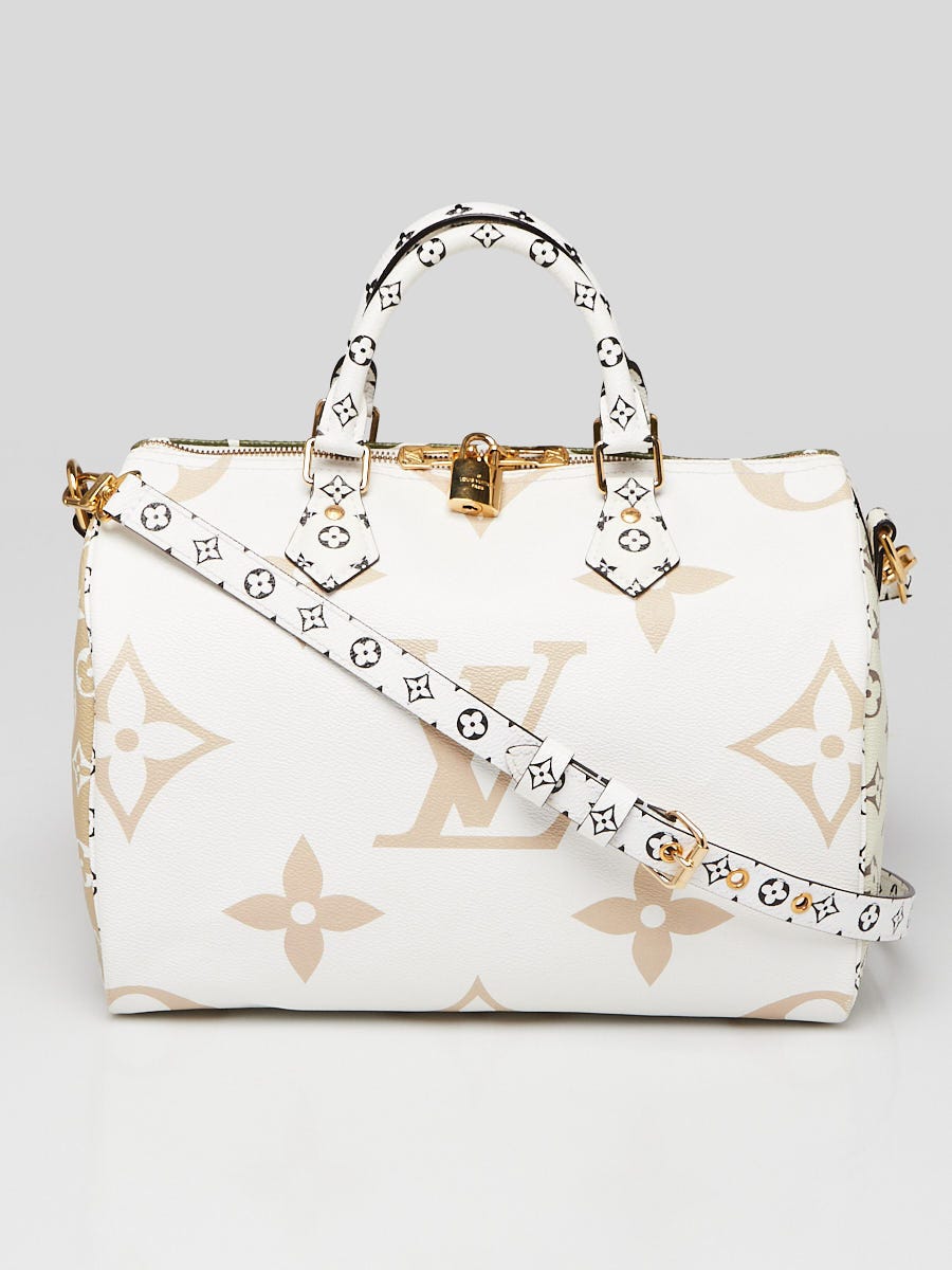 Louis Vuitton Khaki/White Monogram Giant Canvas Speedy Bandouliere