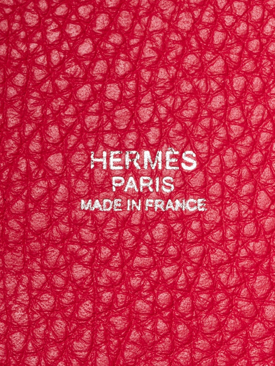 Hermes 18cm Rose Mexico Clemence Leather Palladiul Plated Picotin