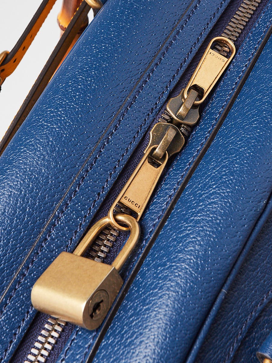 Gucci Blue Grained Leather Diana Large Duffle Bag | Yoogi's Closet