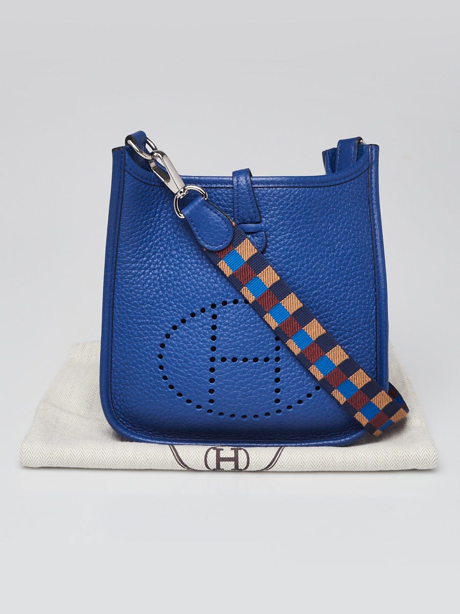 Hermes 16cm Bleu Royal Clemence Leather Amazone Maxi Quadrille