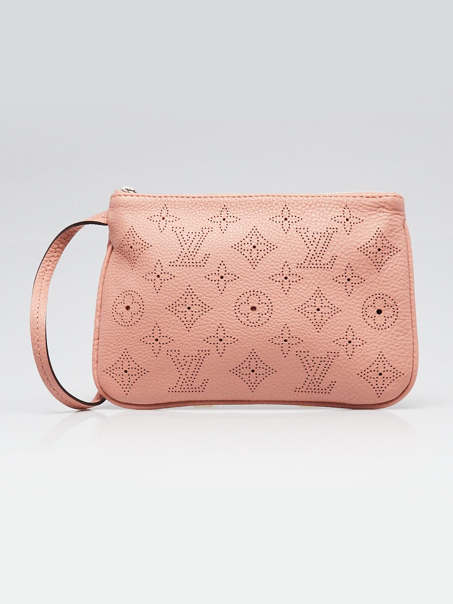 Louis Vuitton Pink Monogram Mahina Leather Selene Pouch Clutch Bag