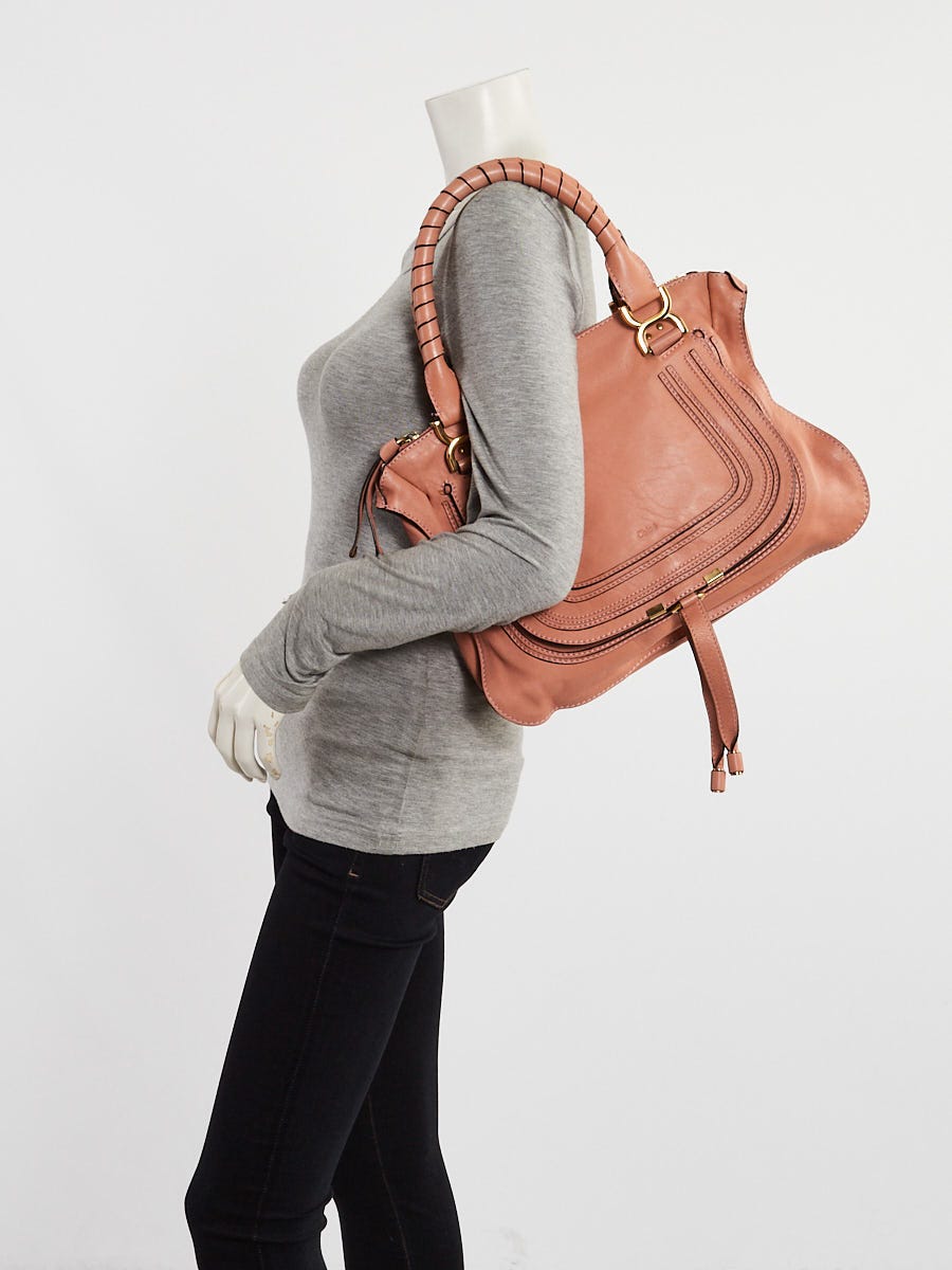 Chloe Pink Leather Marcie Medium Hobo Bag