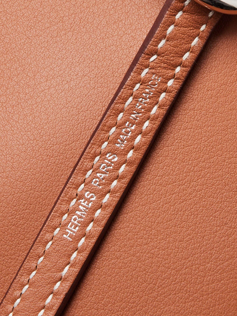 Hermes Gold Swift Leather Palladium Plated Poche Cliquetis bag